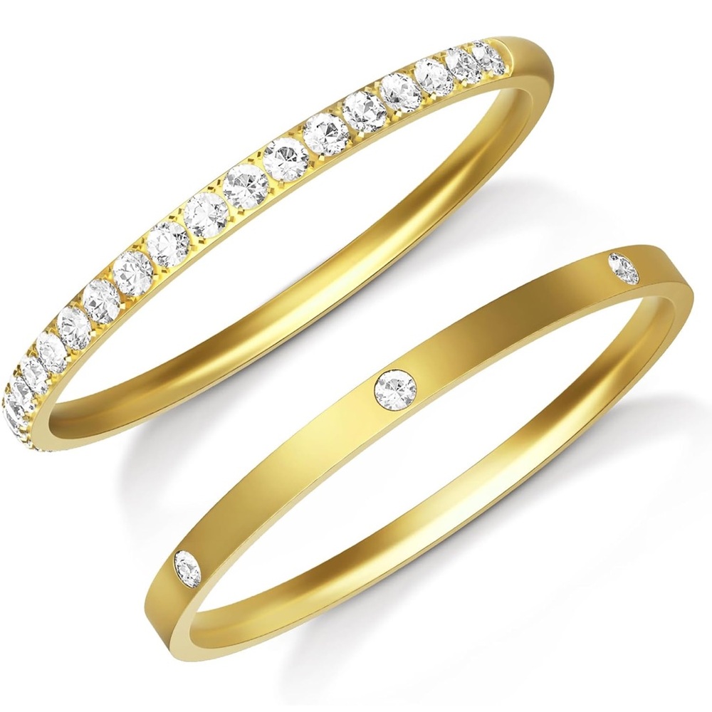 14K Gold Plated Stacking Rings for Oura Ring- Size 9